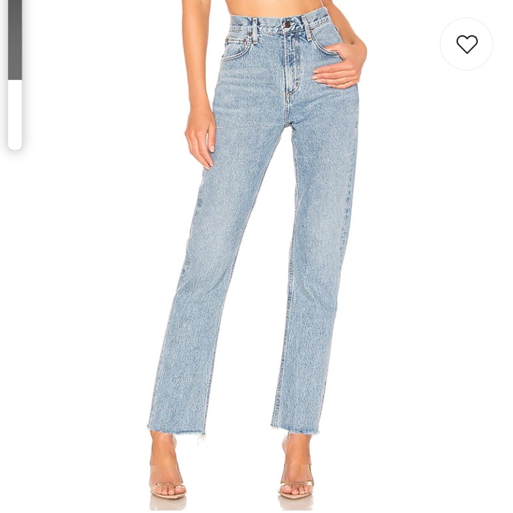 Agolde Women's High Rise Jeans - Light Blue